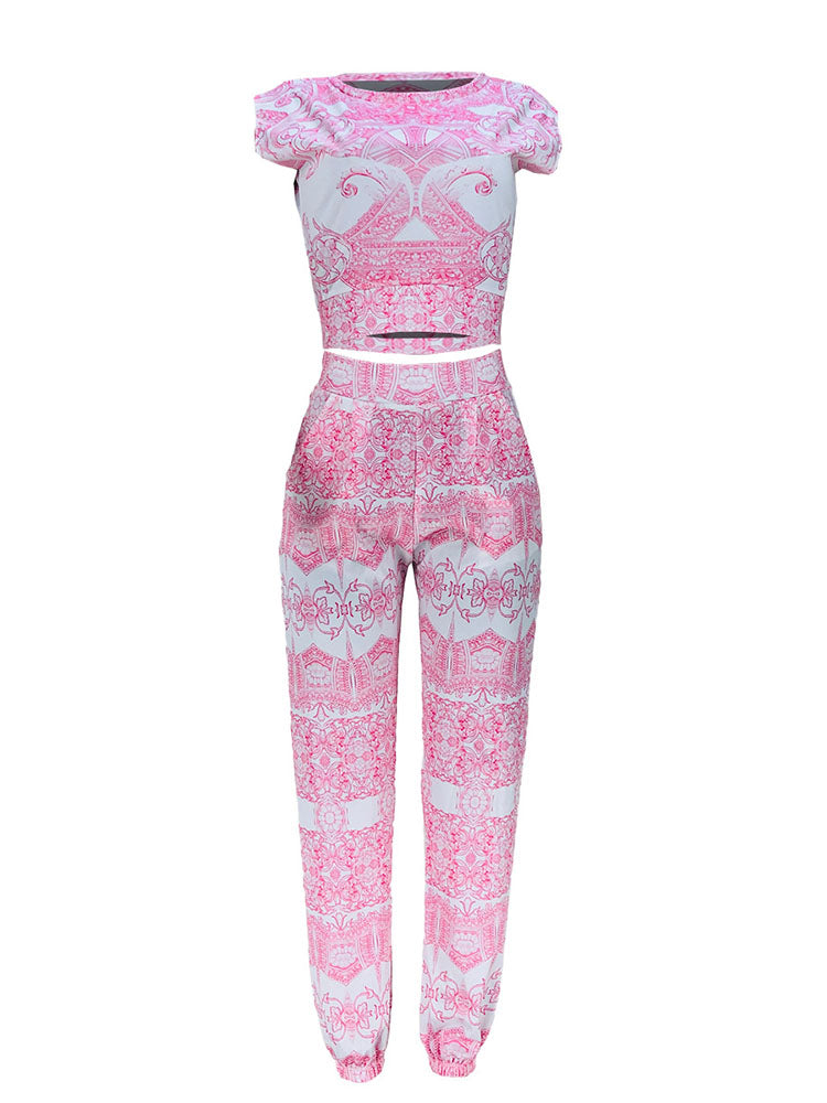 Two-Piece Print Pants Set