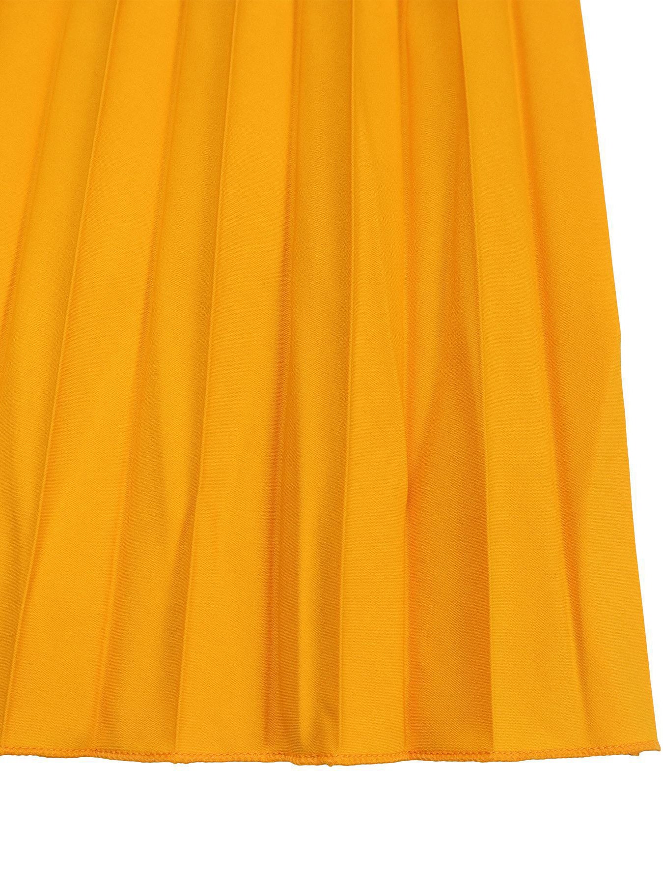 V-Neck Printed Top & Pleated Skirt Two-Piece Set