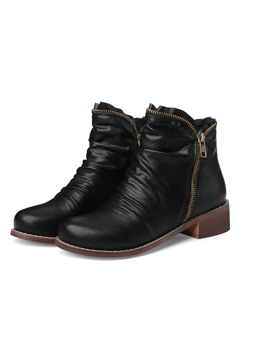 Plus Size Chelsea Side Zipper Ankle Boots