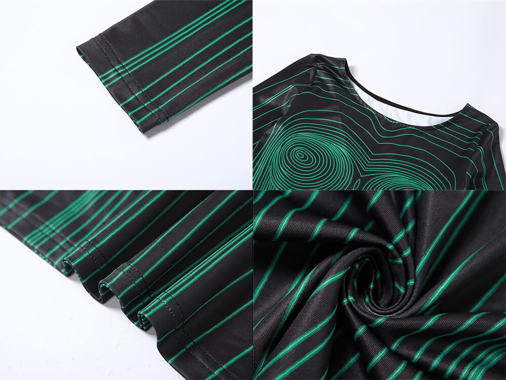 Long Sleeve Striped Bodycon Maxi Dress