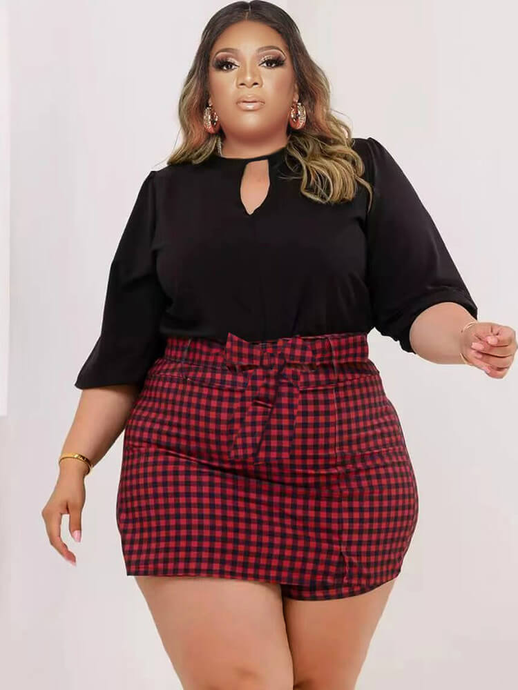 Long Sleeve Crop Top Short Pantskirt