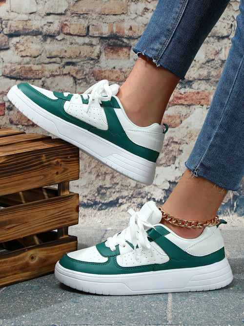 Baskets à plateforme à lacets colorblock