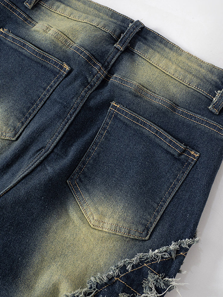 Plus Size Trendy Slimming Denim Wide Leg Pants