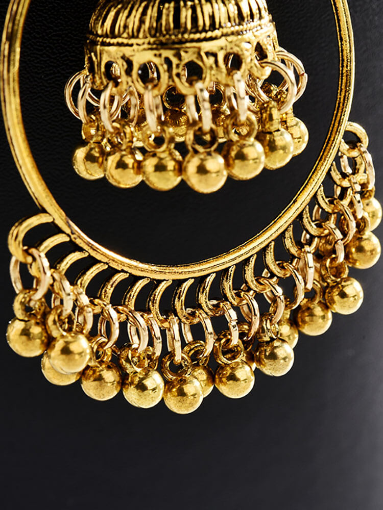 Double Layer Tassel Pendant Earrings