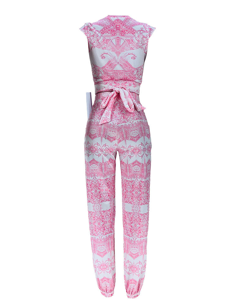 Two-Piece Print Pants Set