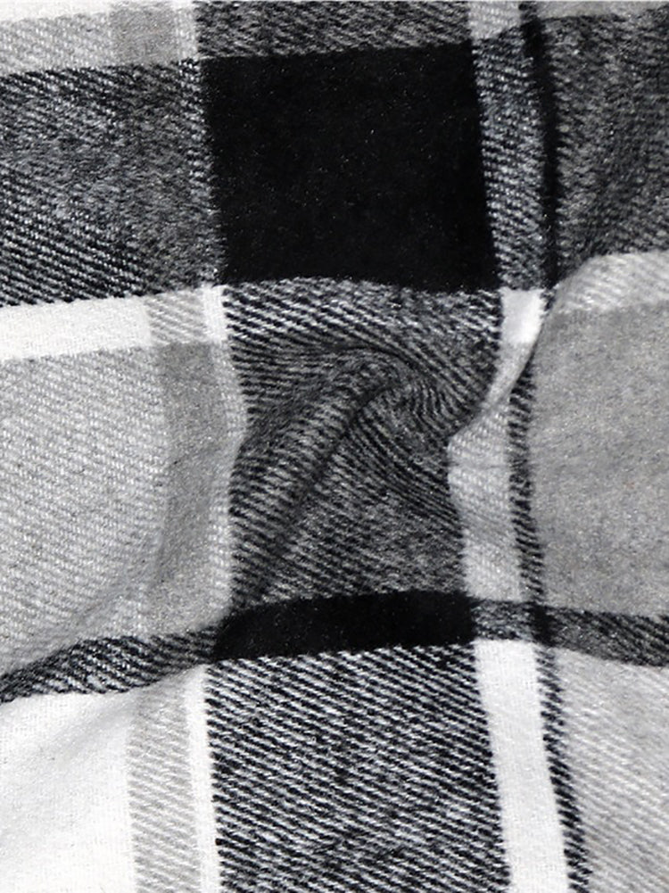 Plaid Button Down Long Shirt Jacket