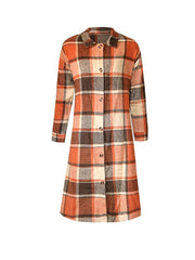 Plaid Button Down Long Shirt Jacket