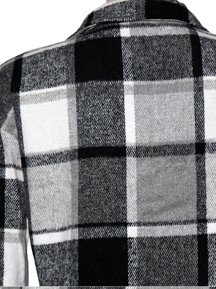 Plaid Button Down Long Shirt Jacket