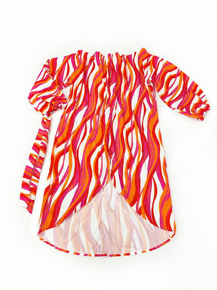 Colorful Striped Sexy Halter Neck Tie Maxi Dress