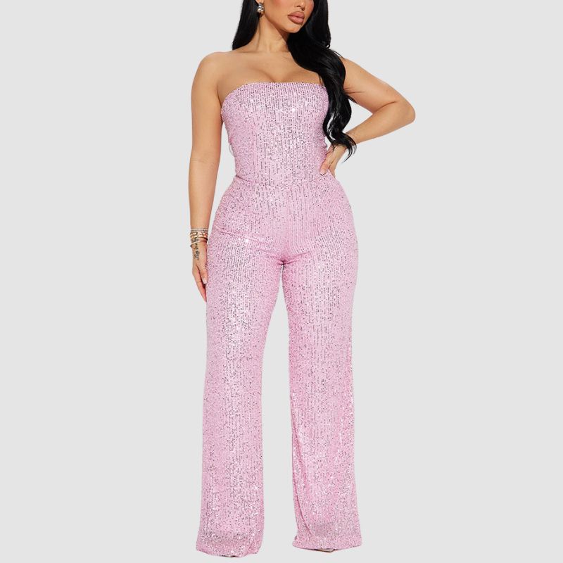 Strapless Sequined Jumpsuit