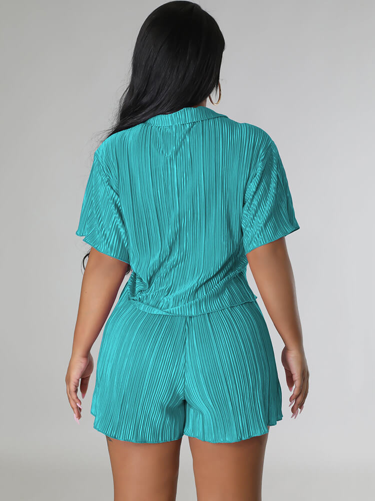 Two Piece Short Sleeve Shirts Shorts