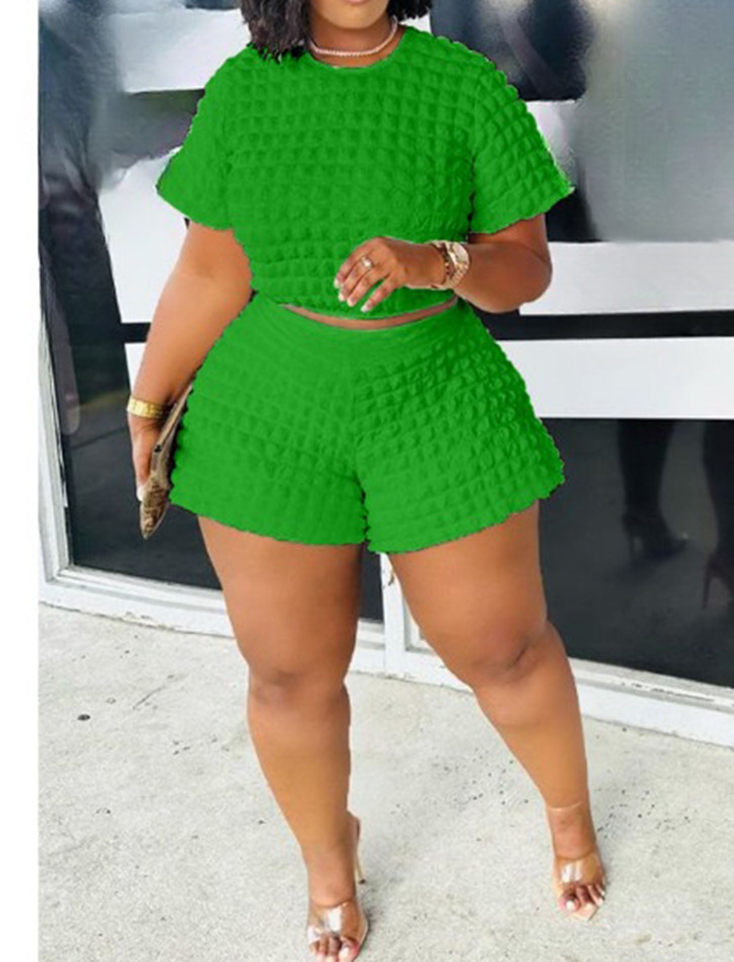 Two Piece Short Sleeve Top Shorts