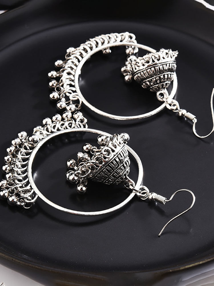 Double Layer Tassel Pendant Earrings