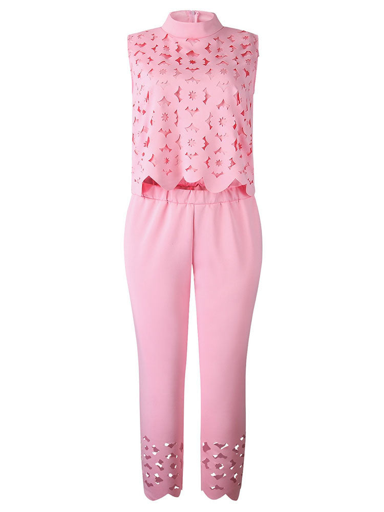 Two Piece Hollow Out Top Long Pants