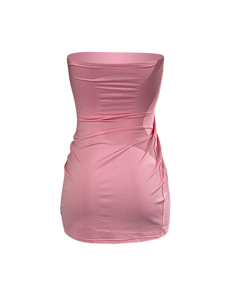 Sleeveless Ruched Split Bodycon Mini Dress