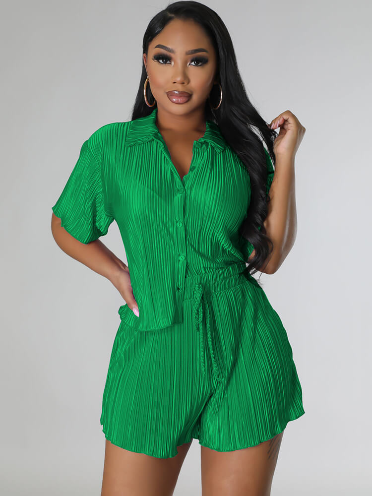 Two Piece Short Sleeve Shirts Shorts