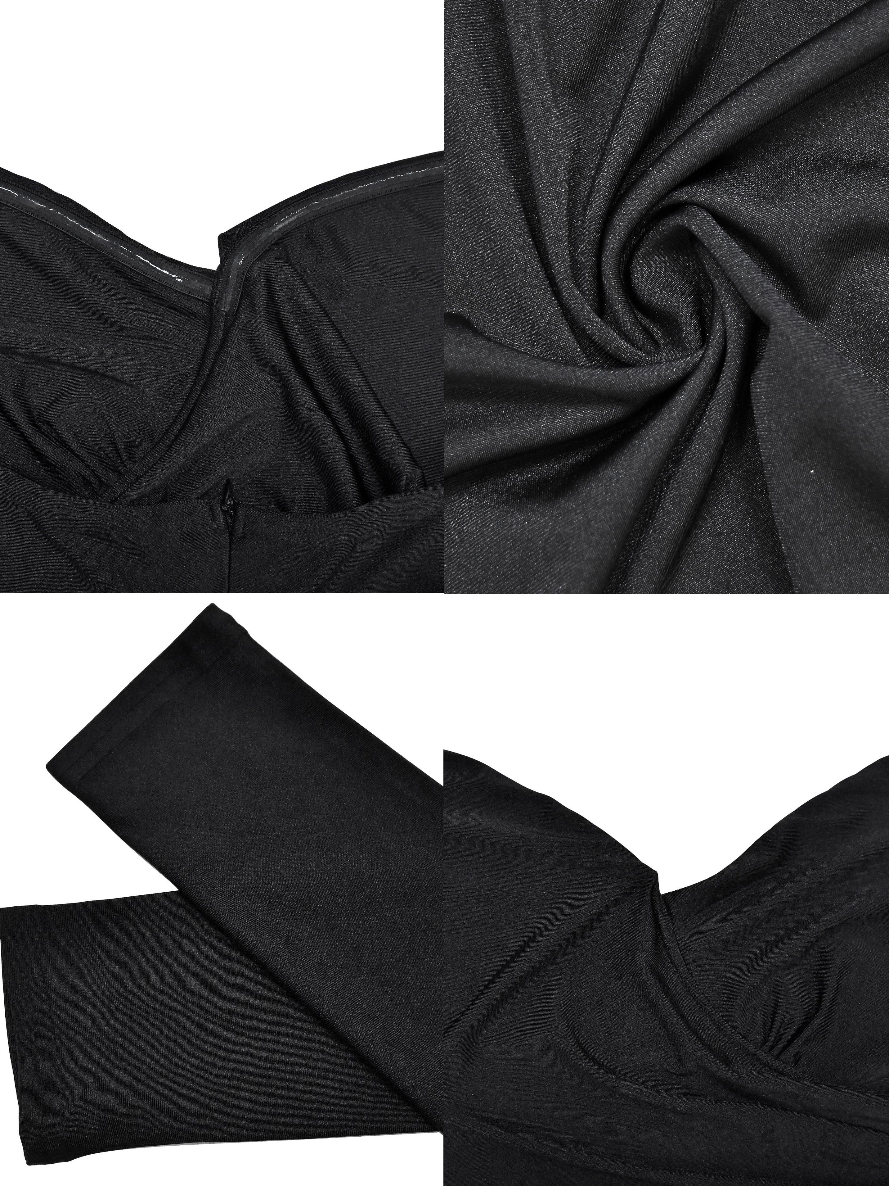 Off Shoulder Pleated Feather Slit Dress