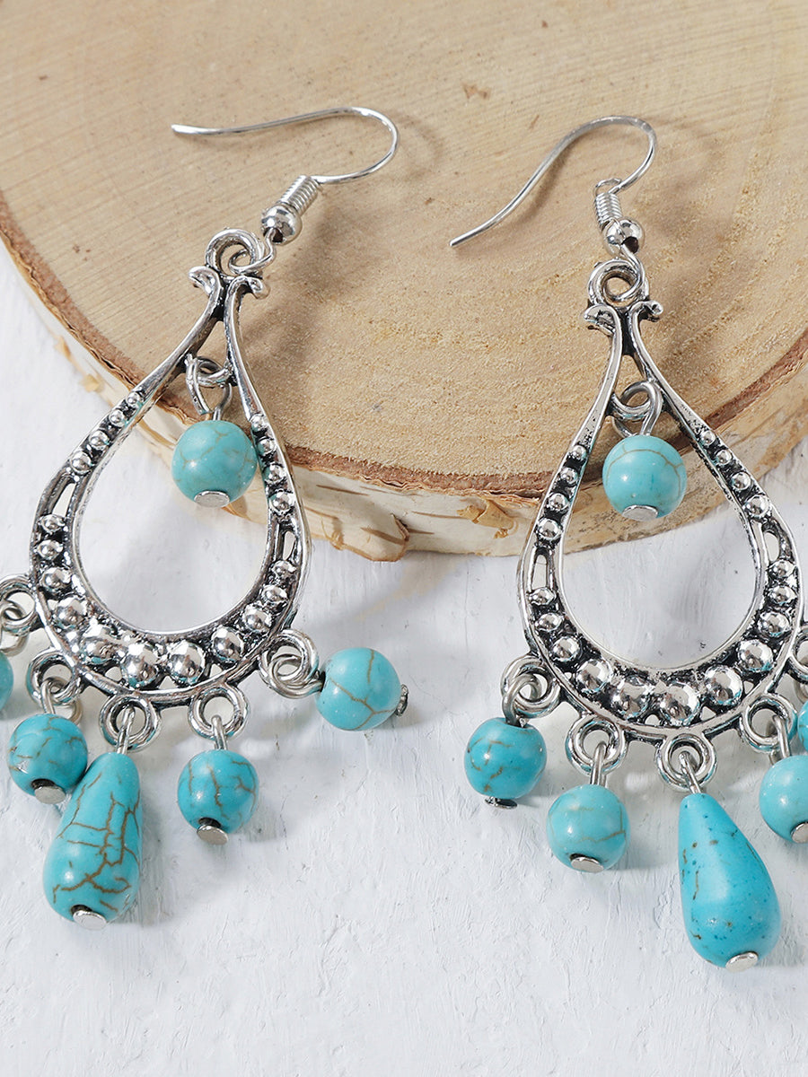 Bohemian Turquoise Earring Bracelet Necklace Sets
