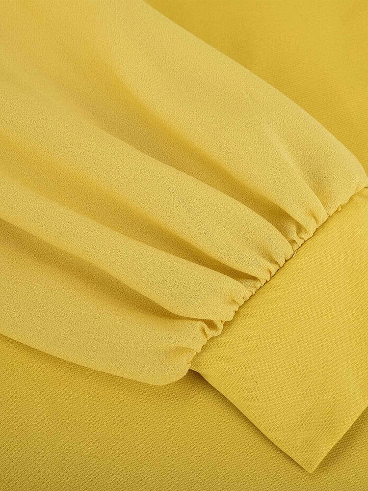 Chiffon Long Sleeve Bodycon Split Maxi Dress