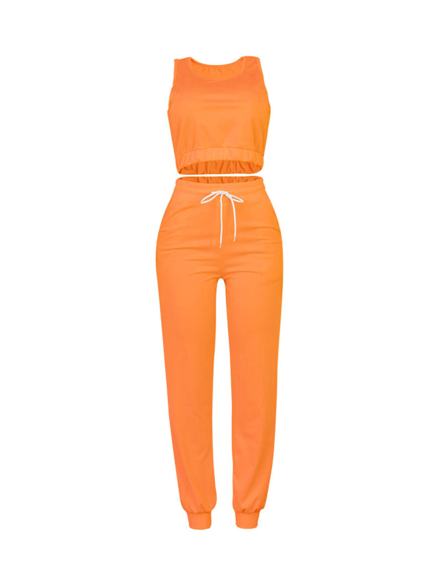 Three Piece Crop Top Jacket Jogger Set