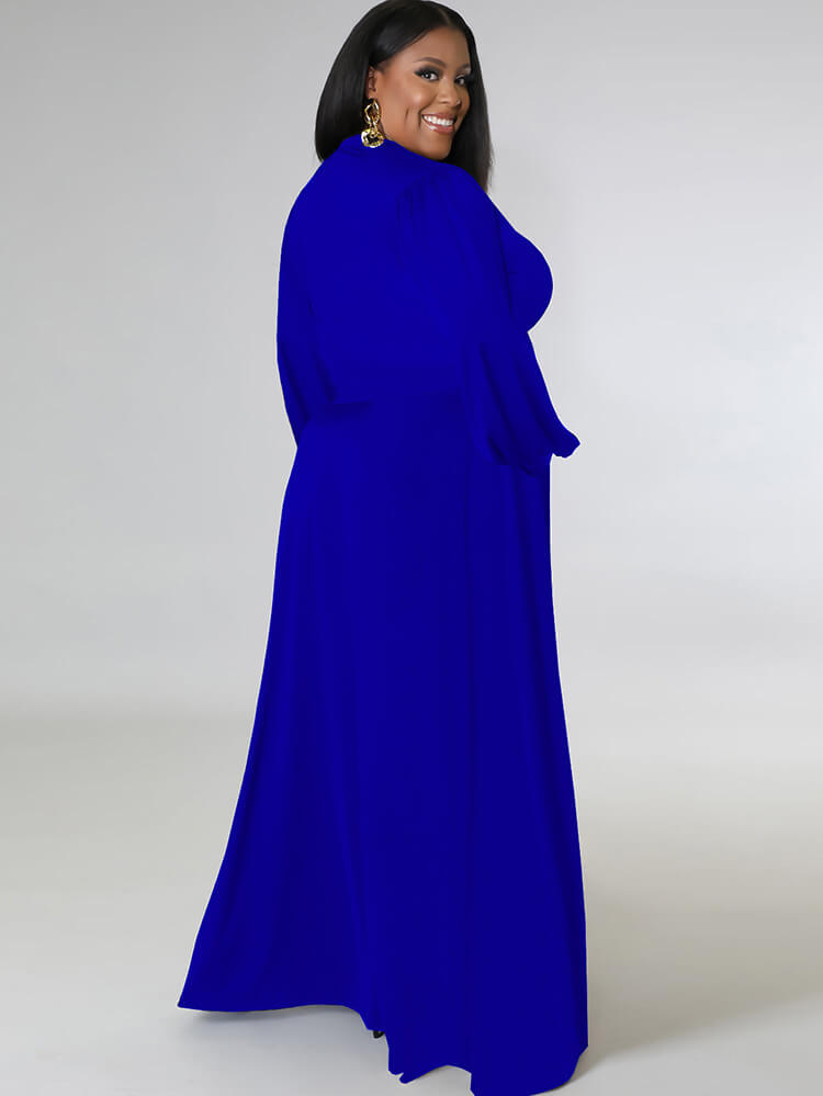 Two Piece Long Sleeve Crop Top Maxi Skirts