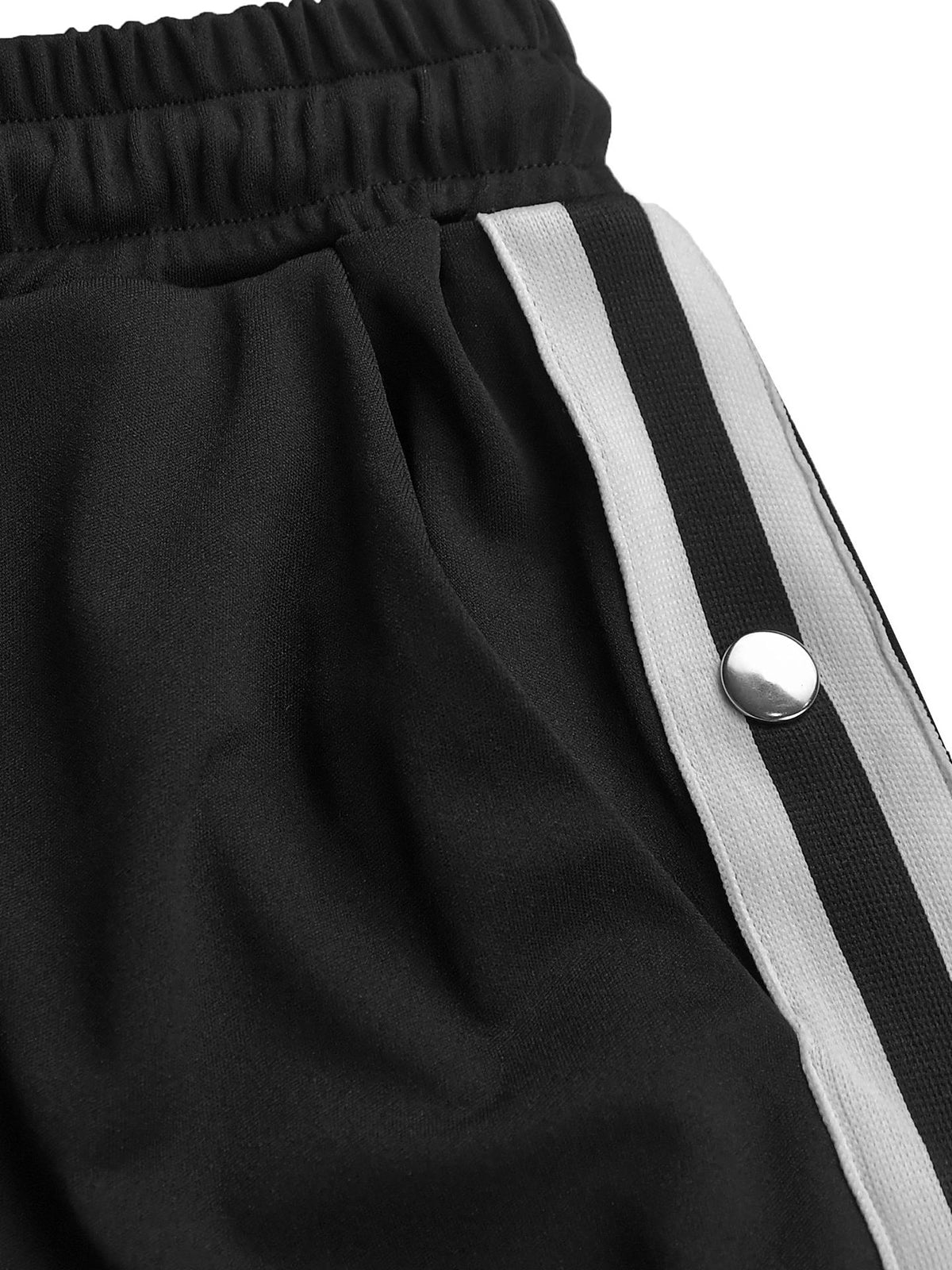 Two Pieces Side Stripe Top Split Wide-Leg Pants