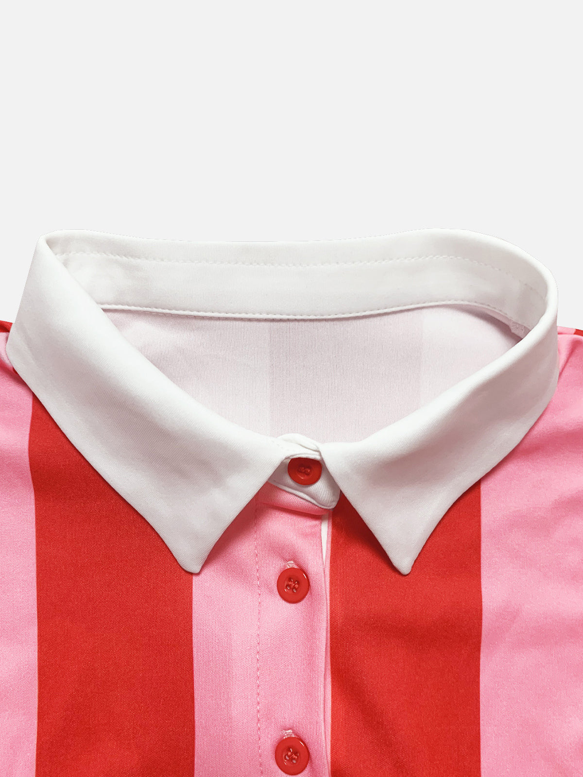 Gestreiftes Polo-Crop-Top-Shorts-Set