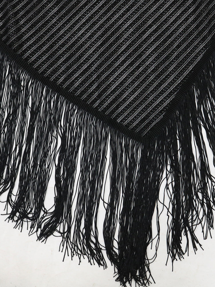 Two Piece Tassel Halter Tops Pants Sets