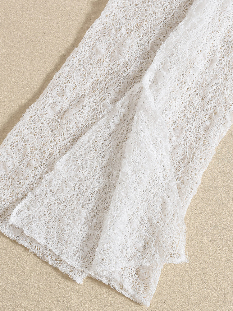 Long Sleeve Lace Slip Dress Set