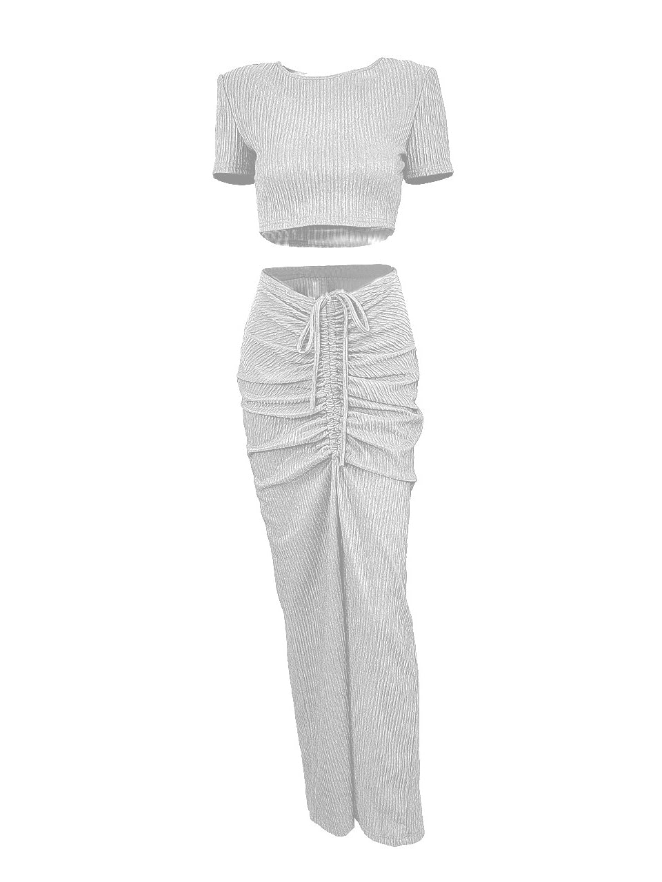 Two Pieces Crop Top Pleated Skirt Sets