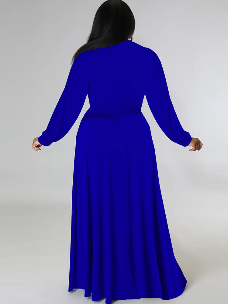 Two Piece Long Sleeve Crop Top Maxi Skirts