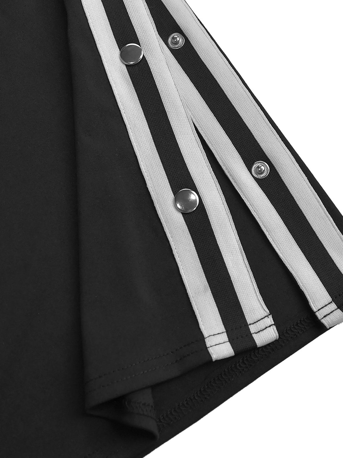 Two Pieces Side Stripe Top Split Wide-Leg Pants