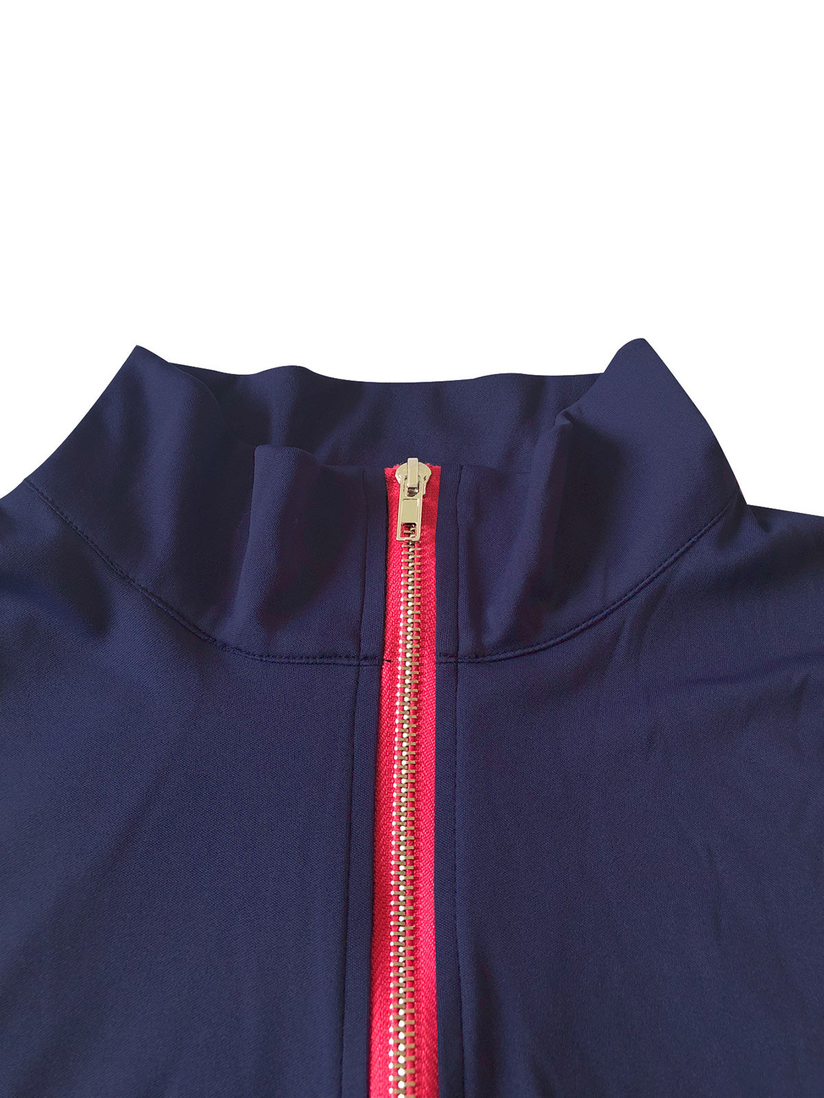 Color Block Zipper Cardigan and Tights Sports Set