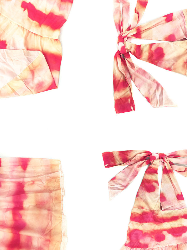 Gradient Print Halter Backless Maxi Dress