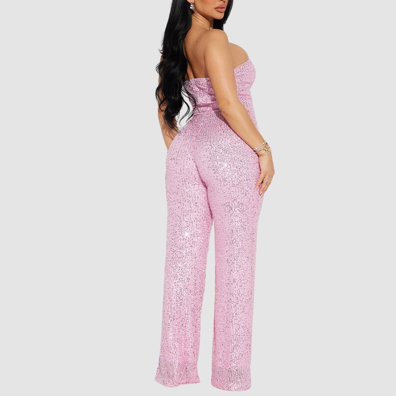 Strapless Sequined Jumpsuit