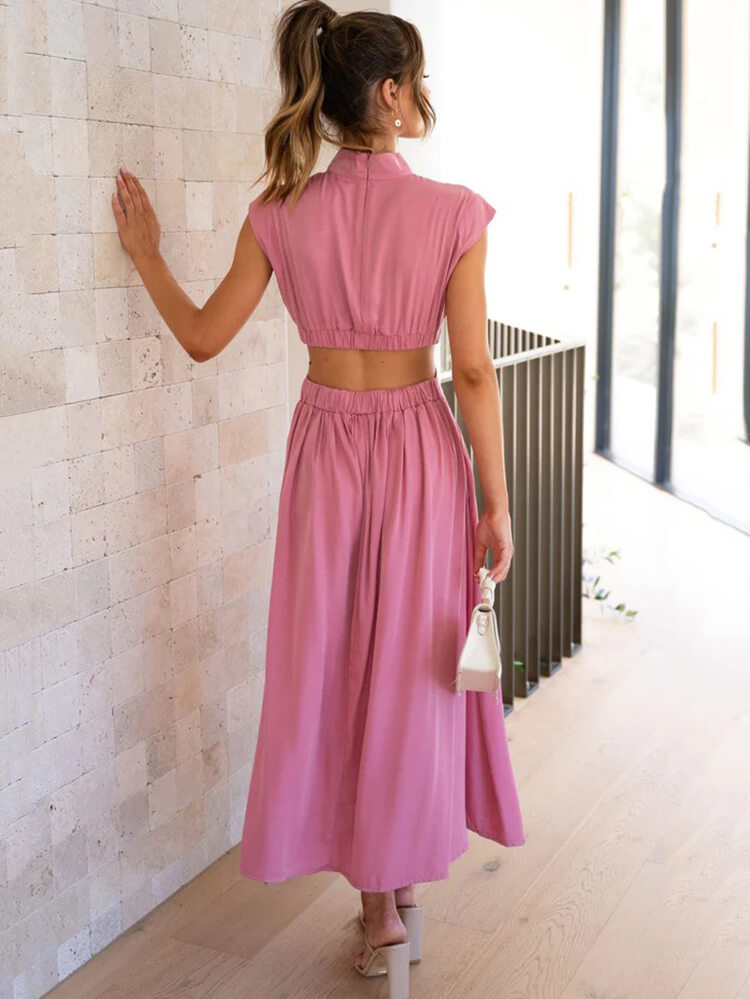 Sleeveless Cut Out Bodycon Maxi Dress