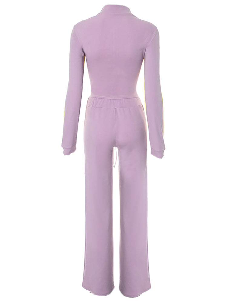 Stand Collar Slim Fit Jacket and Shorts Set