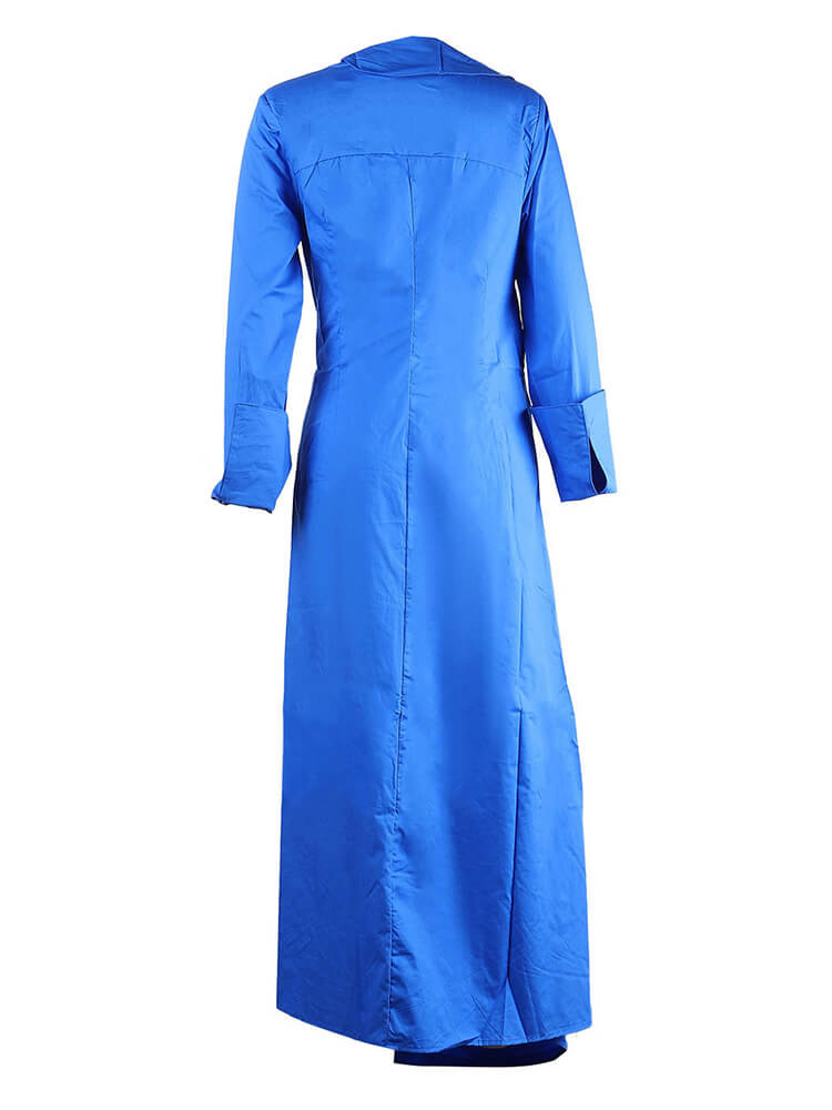 Long Sleeve V Neck Ruched Split Top