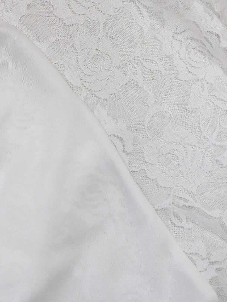 Off Shoulder Lace Asymmetric Ruffle Dress