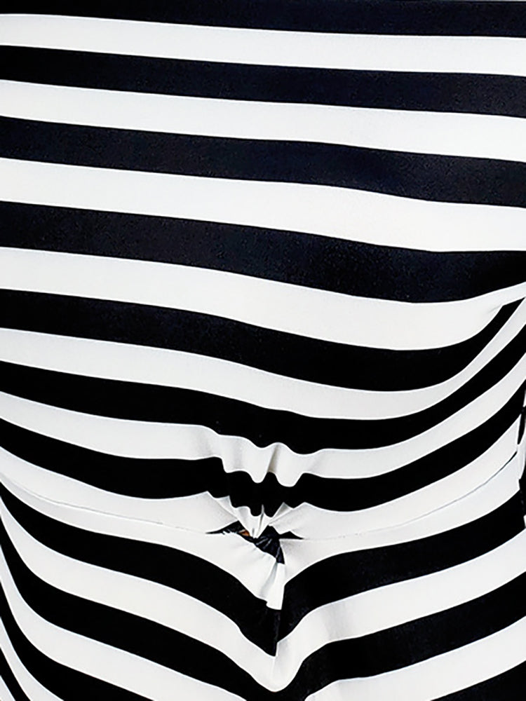 Plus Size Striped Dress with Pockets