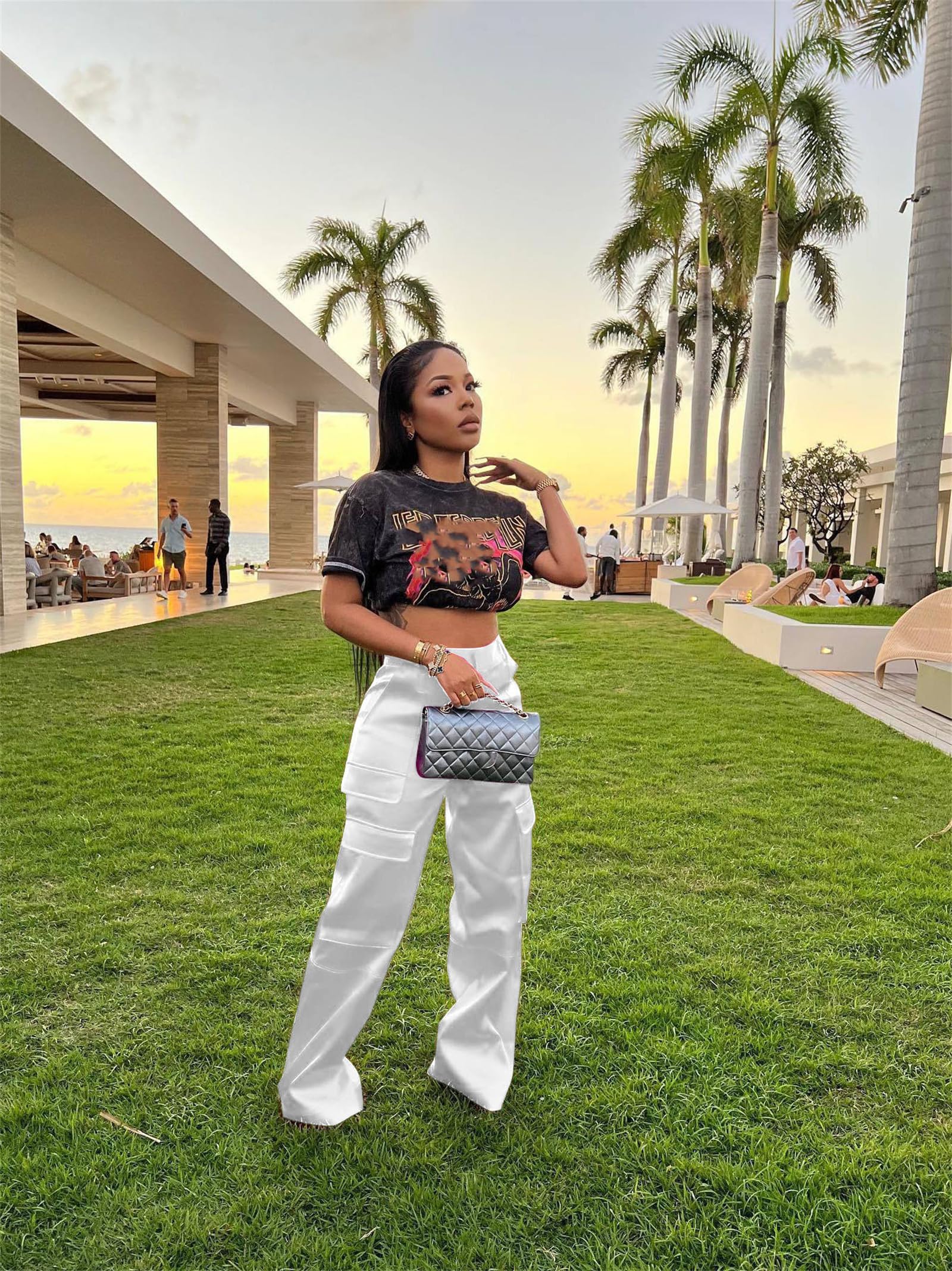 High Wasited Wide Leg Pants with Pockets