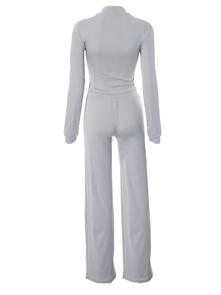 Stand Collar Slim Fit Jacket and Shorts Set