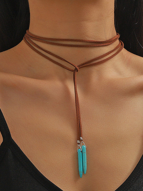 Böhmische Türkis-Ohrring-Armband-Halsketten-Sets