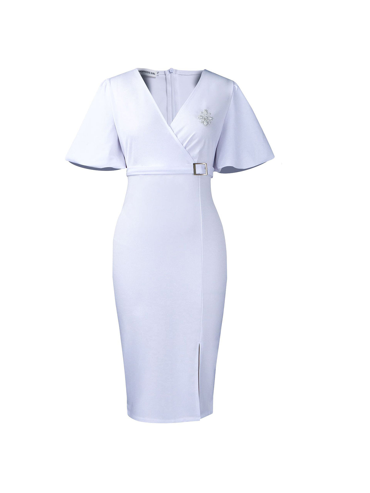Elegant Lantern Sleeve Midi Dress