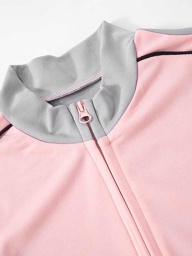 Stand Collar Slim Fit Jacket and Shorts Set