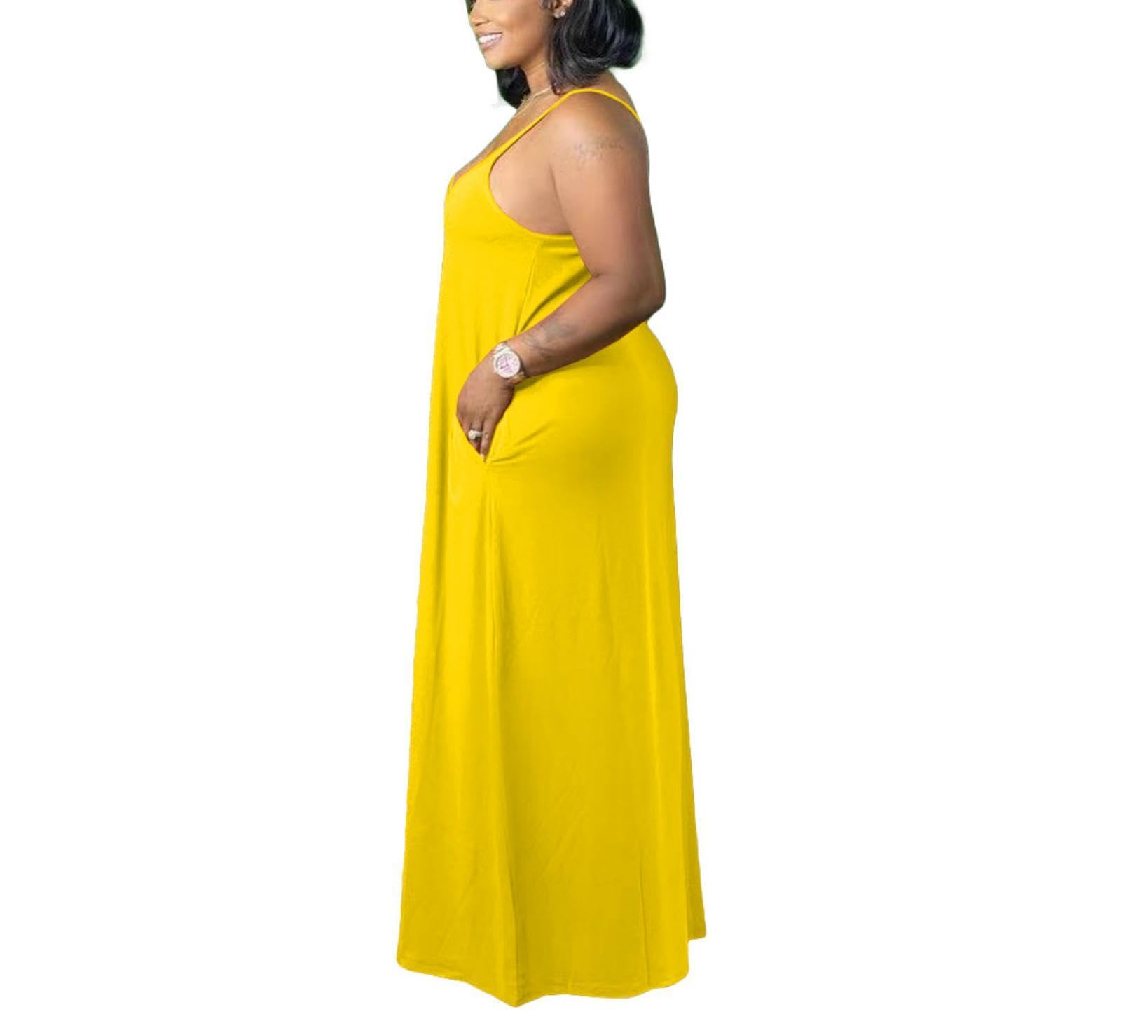 Plus Size Strap Maxi Dress With Pockets