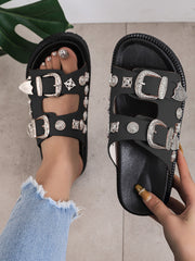 Studded Metal Rivet Flat Slide