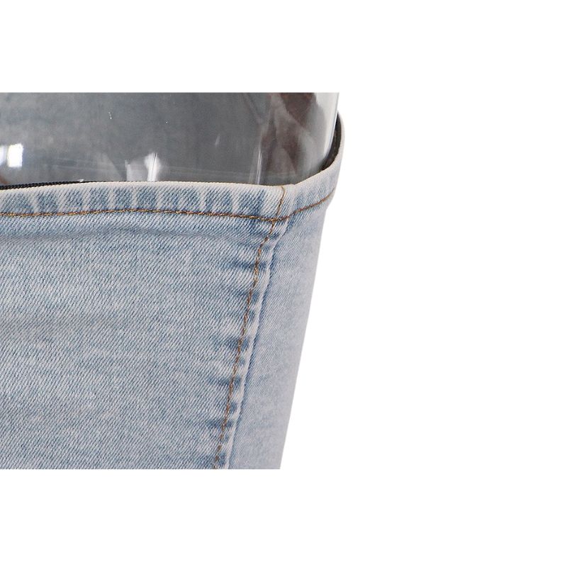 Denim Strapless Crop Top Long Pant Set