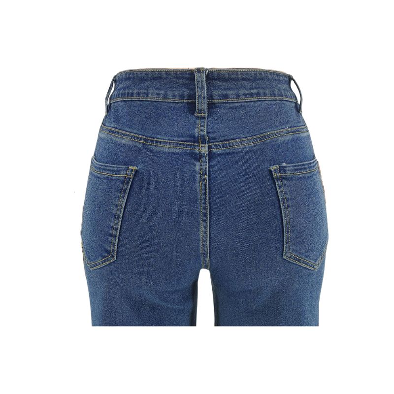 Butterfly Embroidered Wide Leg Jeans