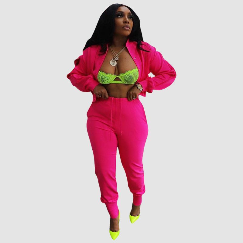 Lapel Hollow Out Top Drawstring Pant set